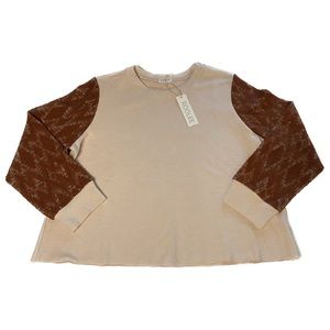NWT Roolee Motel Contrast Pullover in Cornsilk - size XL